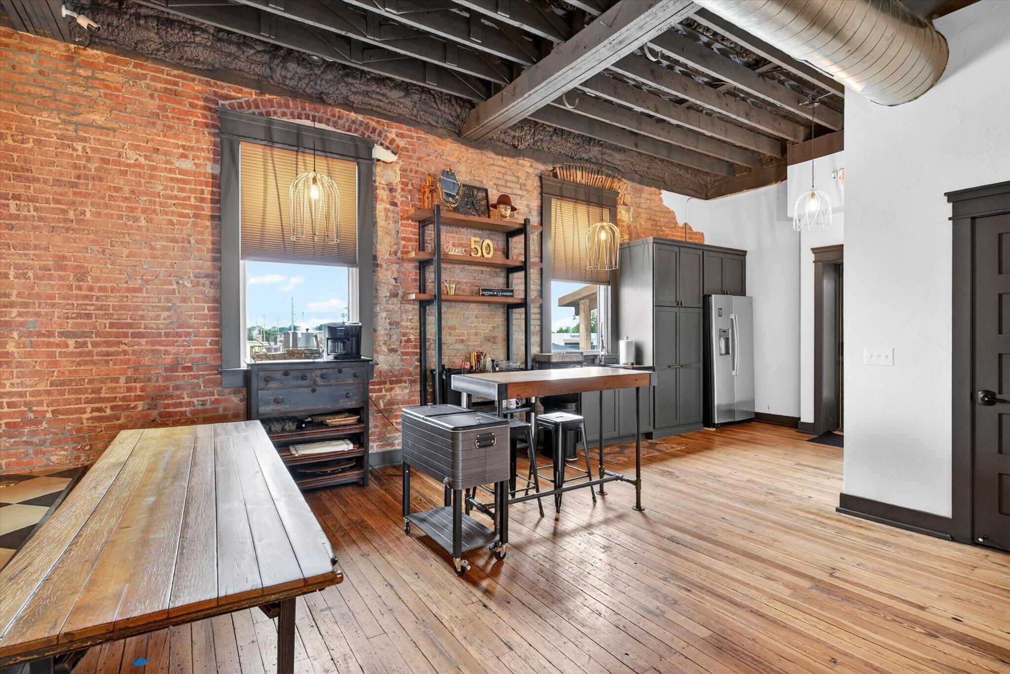 Sunlit shared kitchen and coffee area